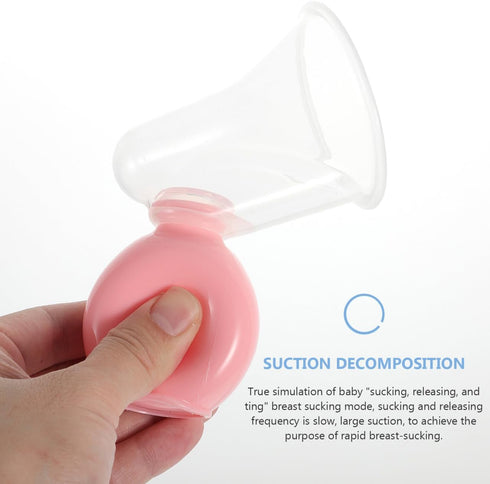 Set 2pcs Abaodam Manual Breast Pump for New Mothers, Portable Breastfeeding Suction Device with (Pink Blue)