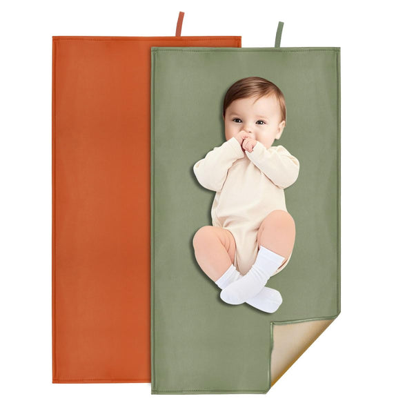 2 Pack Wipeable Diaper Changing Pad for Baby, Portable Baby Changing Mat