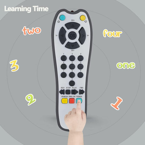 Kids Musical TV Remote Control Toy with Soft Light and Sound, Adjustable Volume Learning Toy for 6 Months+
