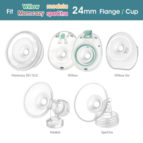 Maymom Flange Inserts 17 mm for Medela, Compatible with Spectra 24 mm Shields, 2pc Each