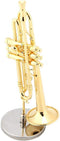 Music Instrument Miniature Replica - Mini Musical Instruments Collection Trumpet Model with Case Stand