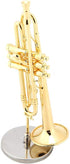 Music Instrument Miniature Replica - Mini Musical Instruments Collection Trumpet Model with Case Stand