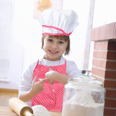 Acekid Set Kids,11pcs Chef for Kitchen Costume Role Play Kits, Girls Apron with Chef Hat,Cooking Mitt and Cookie