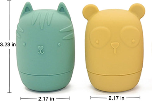 PandaEar Baby Bath Toys, 4 Pack Silicone Squeezable Bath Toys for Infants Toddlers 6-18 Months, Non Toxic Shower Toys