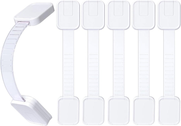 Hoenart 6-Pack Adhesive Baby proofing Strap Locks, Child Proof Cabinet Latches for Drawers,