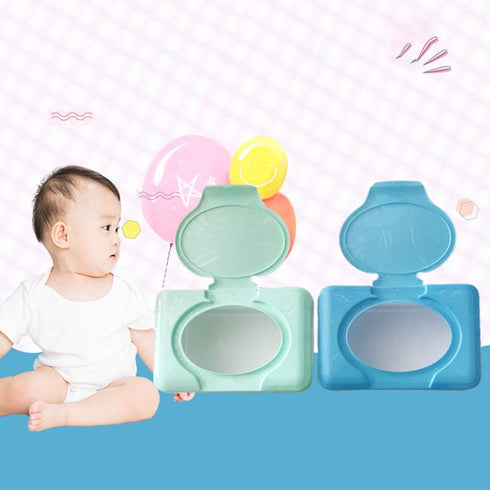 Xinsheinelry Airtight Baby Wipes Holder & Storage Organizer Keep Wipes Moist, Portable Flip-Top Lid Box for Diaper Bag
