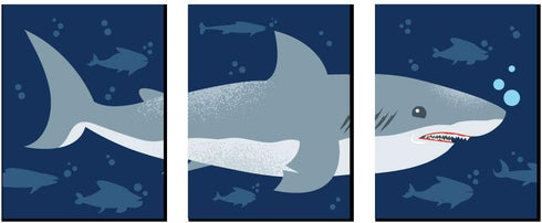Big Dot of Happiness Shark Zone - Nursery Wall Art, Kids Room