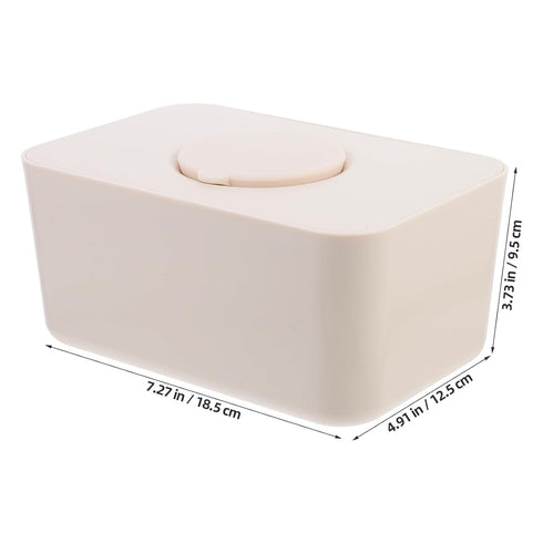 Kisangel Sealed Silicone Wet Wipes Dispenser Box with Lid Beige Tissue Holder for Home and Car, Moisture-Proof