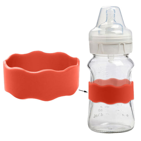 JMYDecor 5PCS Silicone Baby Bottles Band for Daycares Writable & Bottles Name Label Reusable,Easy Grip Cup Band