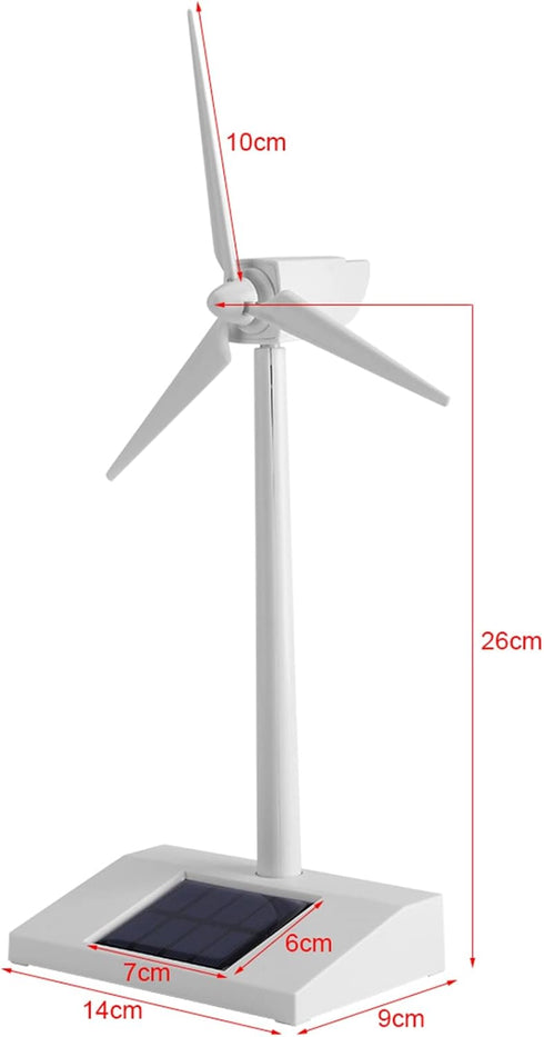 Wind Mill Toy, 14x9x26cm White Solar Wind Toy for Kids, Decorative Item or Teaching Tool