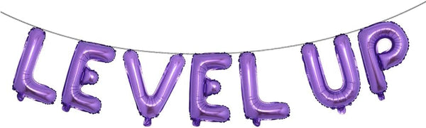 16 inch Multicolor Video Game Birthday Party Decorations - Level Up Game Balloon for Supplies