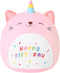 SQEQE Pink Caticorn Cat Plush Toy, Cute Birthday Plushies Pillow Gifts for Kids, 10 Inch