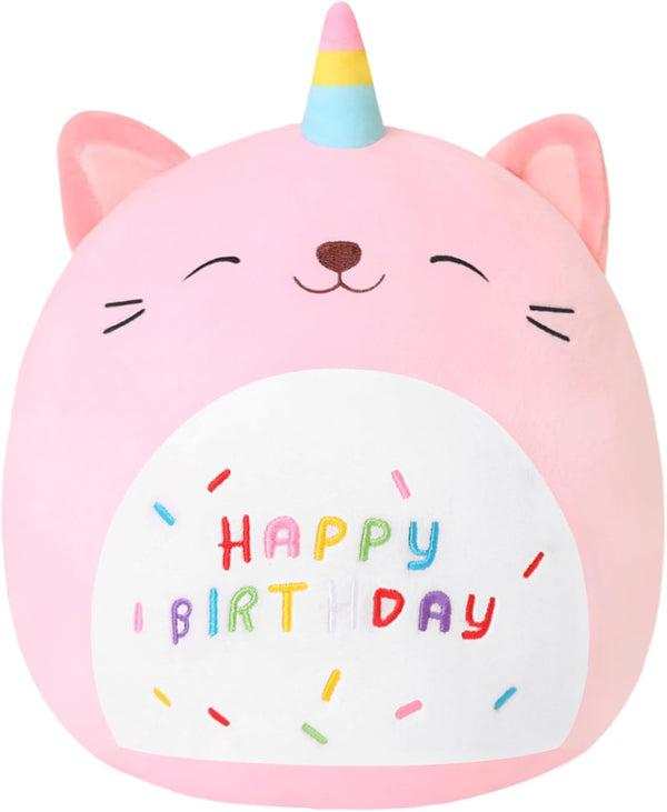 SQEQE Unicorn Cat Plush Kawaii Birthday Cat Plushies Pillow Cat Stuffed Animal