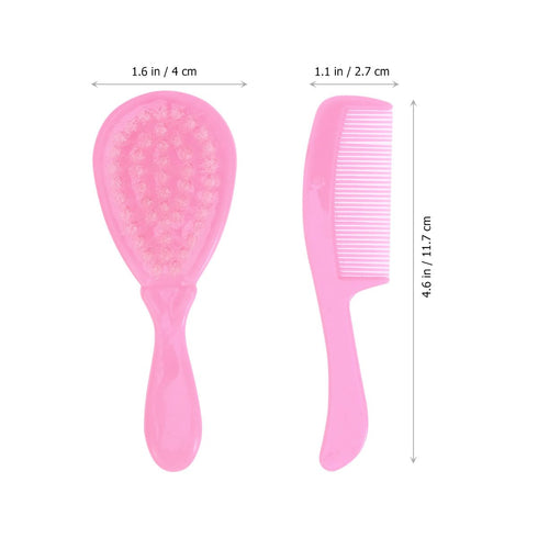 Set 4.72X1.77X0.98 Inches Healifty Baby Comb and Brush with Gentle Massage Comb for Infant Scalp Care Soft and Safe