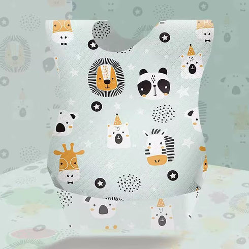 MassiGoods 20 Pack Disposable Baby Bibs Waterproof & Skin-Friendly | Perfect for Travel, Feeding, and On-the-Go Use