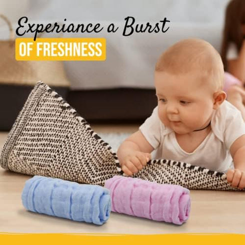 ARSAHA Pack 10 Set (12x12), 6 100% of Baby Muslin Washcloths Layers Multi-Colored Baby Washcloths Made of Organic