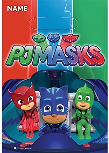 Unique PJ Masks Birthday Party Supplies Bundle - 16 Party Favor Loot Bags and 1 Dinosaur Sticker Sheet