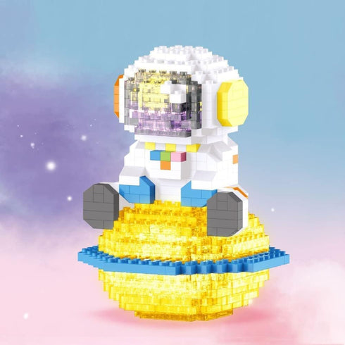Micro Building Blocks Astronaut Model with Light Building Toy, Micro Building Kits for Kids or Adult Gifts, Spaceman on The Lunar Mini Blocks Set DIY Bricks Toys