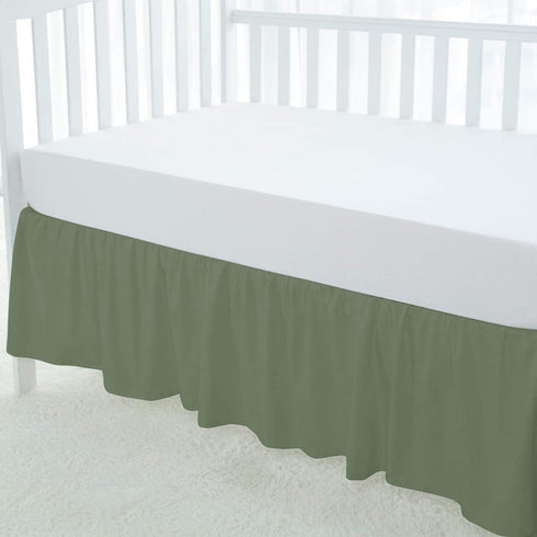 100% (28" 52" 14") 800 Count 14" Egyptian Cotton, Nursery Crib Toddler x + Thread Crib Skirt Dust Ruffle, Bedding