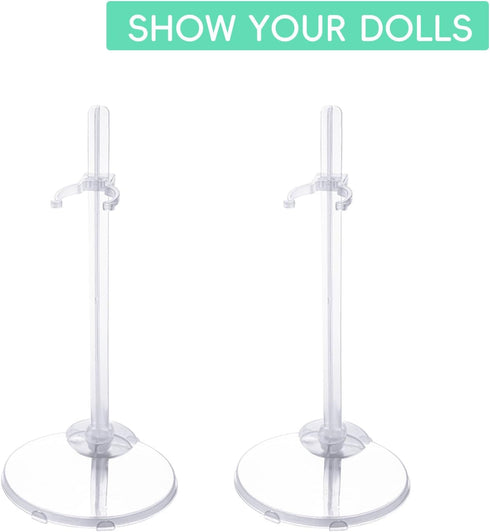 XJMWXHFC 10pc 11-13 Inch Adjustable Doll Display Holders, Clear Plastic Action Figure Stands, Transparent Support