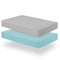 Biloban Crib Sheets Fitted, 2 Pack - Neutral Toddler Bed Sheets for Baby Boys and Girls, Grey & Aqua, 52”X 28”