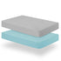 Biloban Crib Sheets Fitted, 2 Pack - Neutral Toddler Bed Sheets for Baby Boys and Girls, Grey & Aqua, 52”X 28”