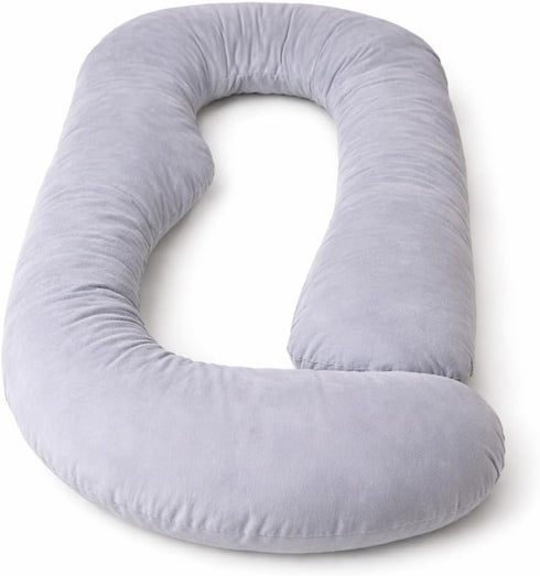 Generic Luxury U Shaped Body Pillow for Pregnancy - Soft Velvet Maternity Pillow