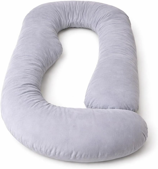 Generic Luxury U Shaped Body Pillow for Pregnancy - Soft Velvet Maternity Pillow