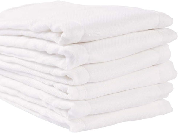 Fasoar Cotton Prefold Cloth Diapers - 100% Unbleached Premium Cotton, 6 Ply