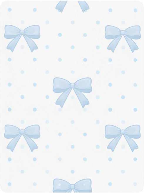 CZXW 52" 28" Watercolor Bows Blue Crib Sheets Fitted x Natural Cotton Soft & Breathable for Baby Crib Mattress