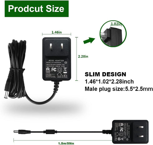 5V Baby Swing Replacement AC Adapter Power Cord Compatible for Graco Swing, Simple Swing, Glider LX, Glider Elite, Glider Petite LX, Sweetpeace, Sweet Snuggle, DuetConnect LX, DuetSoothe(Black)
