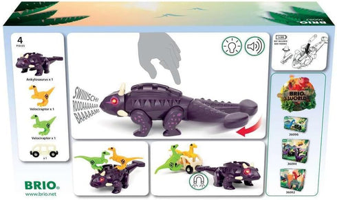 36082 Set Playset 3 BRIO World Dinosaur Attack | Train & Dinosaur-Themed for Kids Aged Years Up