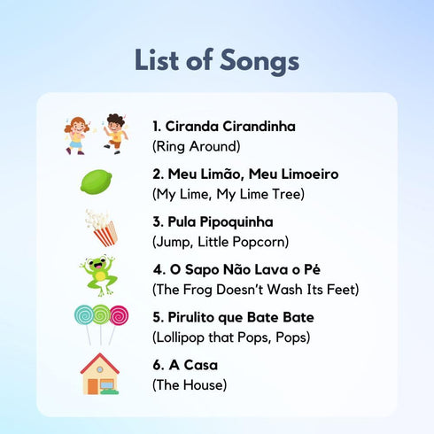 1-3, I Love to Sing in Portuguese: Brazilian Nursery Rhymes, Musical Baby Sound Books for Toddlers Brazilian Books
