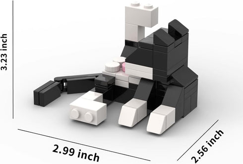 RWSEFK 2 Set,Tuxedo Set, 120 Piece Cat Licking Butt Building Block Cat Toy Living Room Decoration, Pieces