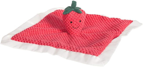 Apricot Lamb Stuffed Fruit Strawberry Security Blanket Luxury Snuggler Plush Infant Nursery Character Blanket