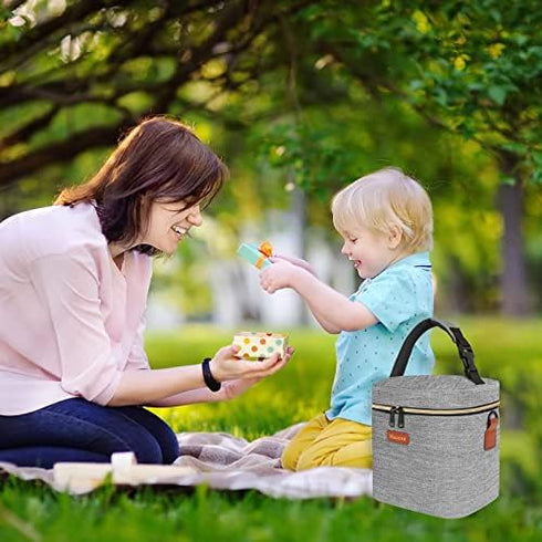 6 9 Pack, Mancro Baby Bottle Bag with Insulated Cooler, Fits Baby Bottles Up to Ounce with Ice Breastmilk Cooler Bag