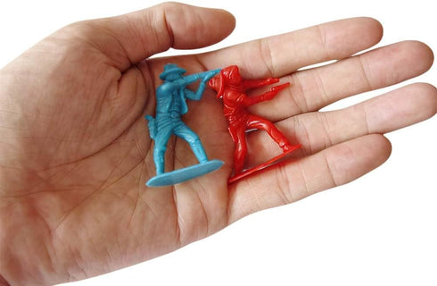 60 PCS Various Pose Cowboy Indian Toy Figunes for Kids Children Birthday,Native American Figures, Wild West Cowboy Miniature Kit 144 ct 2inch - 3inch (Blue)