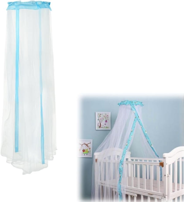 SIQITECHNO Crib Mosquito Net Universal Dome Cot Bed Crib Canopy Round Lace Mosquito