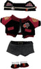 niannyyhouse 20cm Plush Doll Clothes, Red Flame Set with Headwear Coat Pants Shoes Soft Stuffed Plush Toy Dress Up