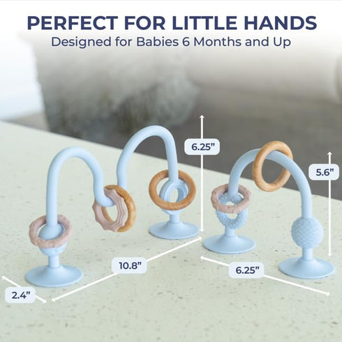 Relifestyle 6-12 High Chair Suction Toy for High Chair Trays, Baby Suction Cup Toy with Large Suction Base, Food Grade