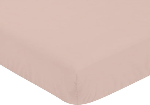 Sweet Jojo Designs Dusty Rose Pink Girl Fitted Crib Sheet Baby or Toddler Bed Nursery - Solid Color Mauve for Bohemian