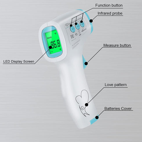 Digital Thermometer for Adults and Kids, No Touch Forehead Thermometer for Baby, 2 in 1 Infrared Thermometer