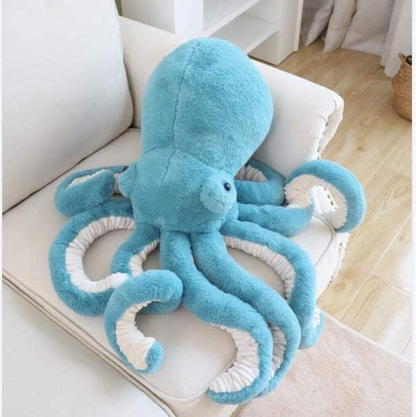 AIRROAD Giant Stuffed Animal Blue Octopus - Extra Large Plush 36 Inches Long, Super Soft for Kids and Adults