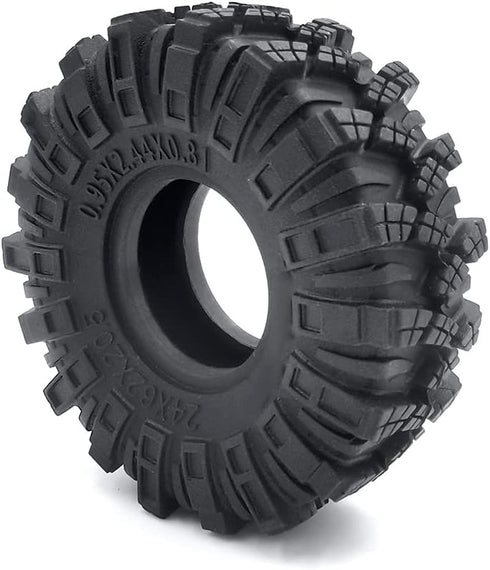 RCLIONS 4PCS Micro 1" Wheel Tyres 62mm for 1/24th Axial SCX24 Deadbolt, C10, JLU, CRC, Bronco RC Crawler