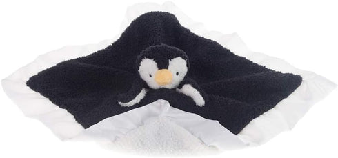 Soft Security Blanket Apricot Lamb Stuffed Animals, Luxury Snuggler Plush Black Penguin, 14 Inches