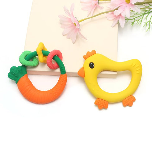 Baby Teether with Easy-Hold Handle, Silicone, BPA-Free, Soothe Sore Gums, Textured for