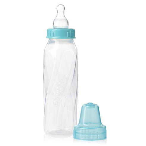 8 (Pack 12) Evenflo Feeding Classic Clear Plastic Standard Neck Bottles for Baby, Infant and Newborn - Teal/Green/Blue