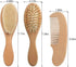 Set PandaEar Baby Hair Brush and Comb for Newborn| Natural Wooden Hairbrush with Soft Goat Bristles, Pear Wood Comb