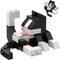RWSEFK 2 Piece Cat Licking Butt Building Block Set,Tuxedo Cat Toy Set, Living