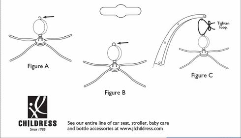 18 Inch, (Pack 2) J.L. Childress Crib Mobile Attachment Clamp Easy Attachment with Rubber Padding, Fits Traditional